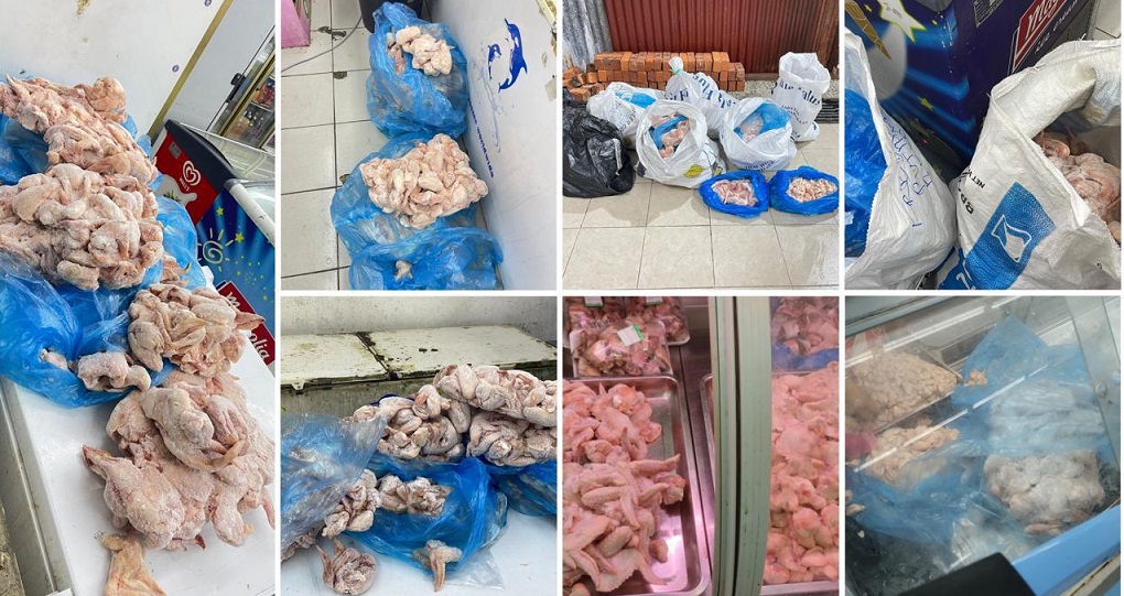 107.5 KILOGRAM SAYAP DAN TONGKENG AYAM TANPA PERMIT IMPORT HALAL DIRAMPAS